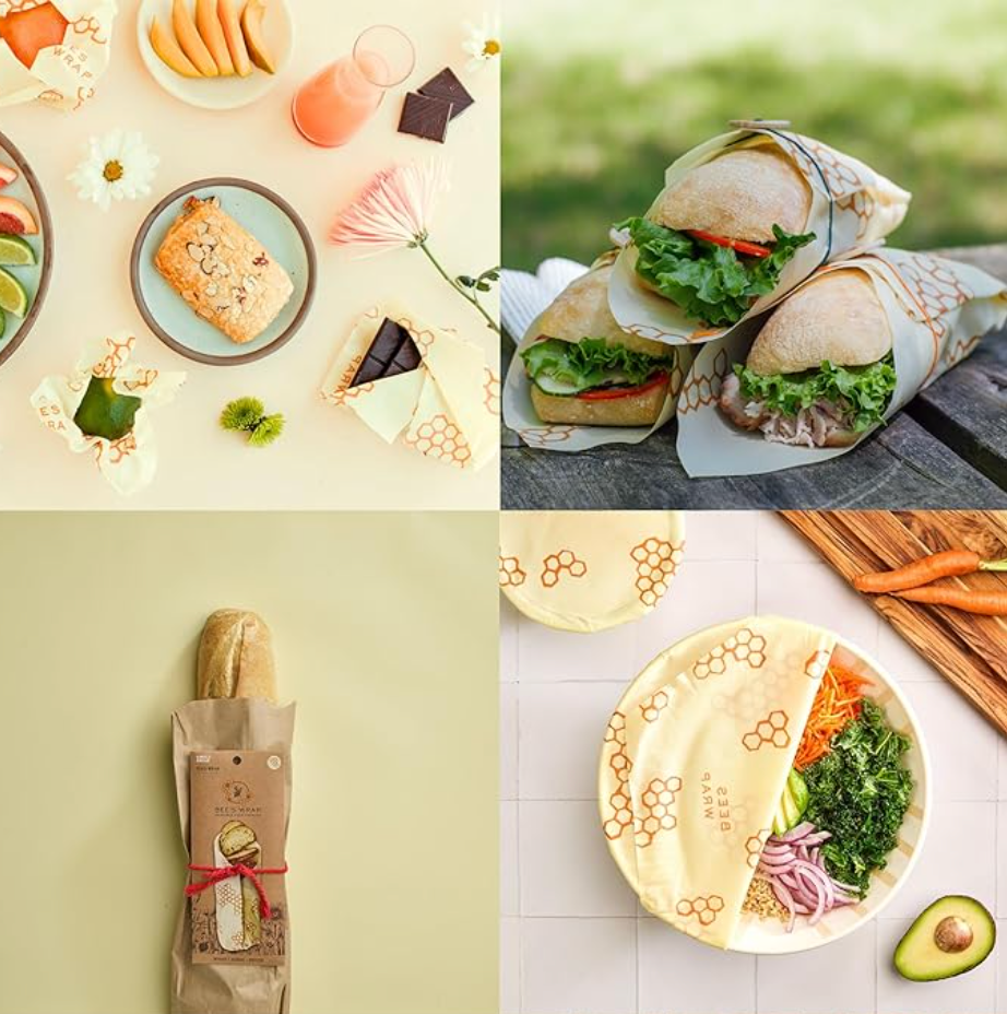 Reusable Beeswax Wraps for Food (3-pack)